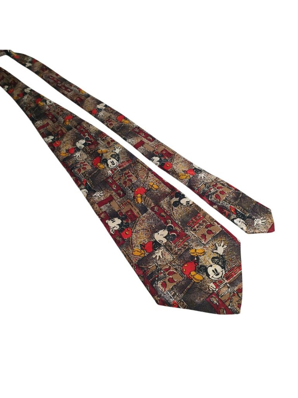 Mickey Unlimited Vintage Disney Tie Mickey Mouse Red Multicolor Graphic Print